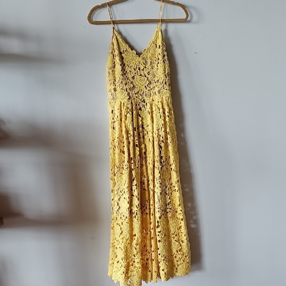 H&M Yellow Midi Dress
